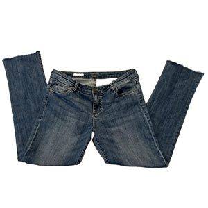 Kut From The Kloth Women SZ 10 Cameron Straight Leg Crop Raw Hem Medium Wash